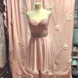 JVN by Jovani BABY PINK Dress with Embellished Waist